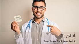  Presentation with alert - Audience pleasing slide set consisting of young-doctor-man-wearing-stethoscope backdrop and a soft green colored foreground