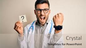  Presentation with anger - Amazing slides having young-doctor-man-wearing-stethoscope backdrop and a soft green colored foreground