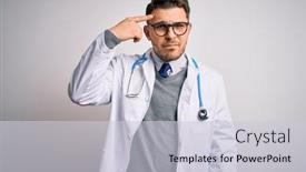  Presentation with medical infection - Beautiful presentation theme featuring young-doctor-man-with-blue backdrop and a lemonade colored foreground