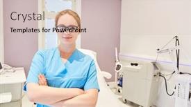  Presentation with operating room - Slide deck consisting of young-doctor-or-operating-room background and a soft green colored foreground