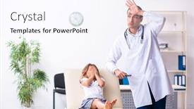  Presentation with pediatrician - Amazing presentation theme having young doctor pediatrician with small girl backdrop and a sky blue colored foreground