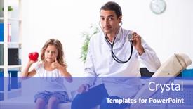  Presentation with pediatrician - Cool new theme with young-doctor-pediatrician backdrop and a cobalt blue colored foreground