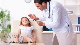  Presentation with pediatrician - Amazing theme having young-doctor-pediatrician backdrop and a lemonade colored foreground