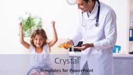  Presentation with pediatrician - Cool new PPT layouts with young-doctor-pediatrician backdrop and a light blue colored foreground