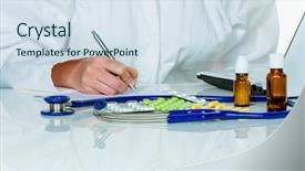  Presentation with prescription medication - Presentation theme featuring group of pine trees along the general s highway in seqoia national park background and a teal colored foreground