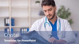  Presentation with radiologist - PPT layouts having young-doctor-radiologist-sitting background and a ocean colored foreground
