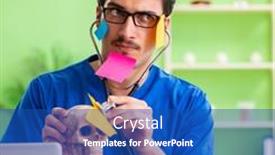  Presentation with hospital - PPT theme consisting of young-doctor-sitting-in-hospital background and a ocean colored foreground