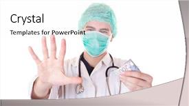  Presentation with money - Theme consisting of young doctor wants more money background and a white colored foreground
