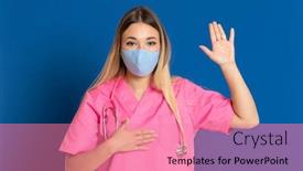  Presentation with face mask - Amazing presentation having young-doctor-wearing-a-mask backdrop and a coral colored foreground