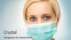  Presentation with mask - Theme consisting of young doctor wearing a mask background and a sky blue colored foreground