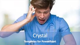  Presentation with medical - PPT layouts consisting of young doctor wearing medical uniform background and a  colored foreground