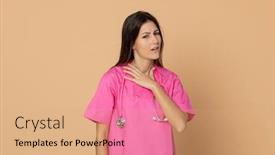  Presentation with pink - Presentation design enhanced with young-doctor-wearing-pink-uniform background and a coral colored foreground