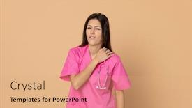  Presentation with pink - Amazing presentation theme having young-doctor-wearing-pink-uniform backdrop and a coral colored foreground