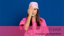  Presentation with pink blue - Audience pleasing PPT theme consisting of young-doctor-with-a-pink backdrop and a coral colored foreground