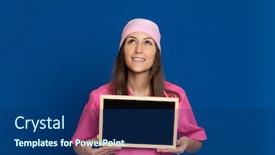  Presentation with blue pink - Colorful theme enhanced with young-doctor-with-a-pink backdrop and a ocean colored foreground