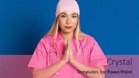  Presentation with blue pink - Presentation featuring young-doctor-with-a-pink background and a coral colored foreground