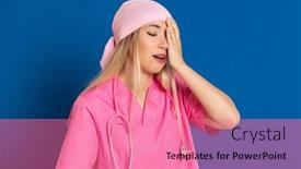  Presentation with blue pink - Beautiful presentation theme featuring young-doctor-with-a-pink backdrop and a coral colored foreground