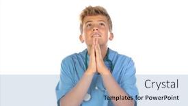  Presentation with blue - PPT theme consisting of young-doctor-with-blue-uniform background and a  colored foreground