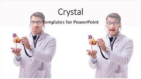  Presentation with heart shape from natural tree - Presentation design consisting of young doctor with heart shape background and a sky blue colored foreground