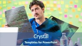  Presentation with reminders - Presentation design consisting of young doctor with many reminders background and a  colored foreground