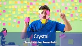  Presentation with reminders - Beautiful slide set featuring young doctor with many reminders backdrop and a  colored foreground