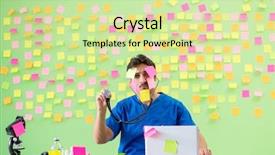  Presentation with reminders - Cool new slide set with young doctor with many reminders backdrop and a soft green colored foreground