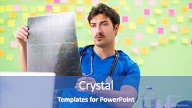  Presentation with reminders - Theme having young doctor with many reminders background and a  colored foreground