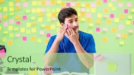  Presentation with reminders - Amazing slide deck having young doctor with many reminders backdrop and a  colored foreground