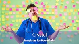 Presentation with reminders - Slides having young doctor with many reminders background and a cobalt blue colored foreground