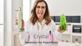  Presentation with aloe vera - PPT theme consisting of young-doctor-woman-holding-aloe background and a lemonade colored foreground