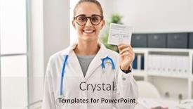  Presentation with certificate - Theme consisting of young-doctor-woman-holding-covid background and a lemonade colored foreground