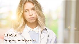  Presentation with medical - Amazing presentation theme having young doctor woman medical professional backdrop and a  colored foreground