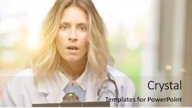  Presentation with medical ai - Theme enhanced with young doctor woman medical professional background and a  colored foreground