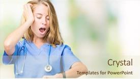  Presentation with young woman wearing boxer gloves - Colorful theme enhanced with young doctor woman wearing medical backdrop and a  colored foreground