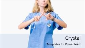  Presentation with medical sign - Cool new theme with young doctor woman wearing medical backdrop and a light blue colored foreground