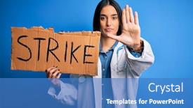  Presentation with defense - Amazing presentation theme having young-doctor-woman-wearing-stethoscope backdrop and a teal colored foreground