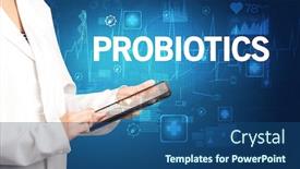  Presentation with probiotics - Amazing presentation having young-doctor-writing-down-notes backdrop and a ocean colored foreground