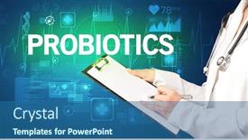 Presentation with probiotics - Slide deck featuring young-doctor-writing-down-notes background and a ocean colored foreground