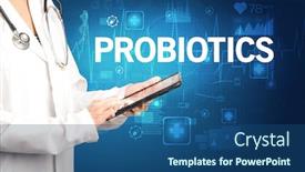  Presentation with probiotics - Slides featuring young-doctor-writing-down-notes background and a ocean colored foreground