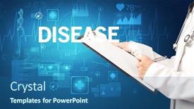  Presentation with writing notes - PPT theme having young-doctor-writing-down-notes background and a  colored foreground