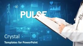  Presentation with writing notes - PPT layouts enhanced with young-doctor-writing-down-notes background and a ocean colored foreground