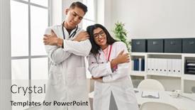  Presentation with self love - Presentation theme having young-doctors-wearing-uniform background and a light gray colored foreground
