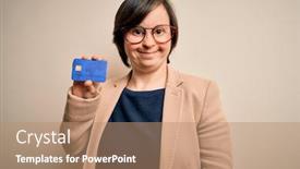  Presentation with down syndrome - Cool new slides with young-down-syndrome-business-woman backdrop and a coral colored foreground