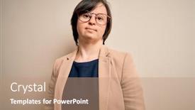  Presentation with down syndrome - Presentation having young-down-syndrome-business-woman background and a coral colored foreground