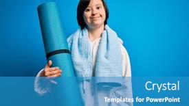  Presentation with down syndrome - Audience pleasing presentation consisting of young-down-syndrome-fitness-woman backdrop and a teal colored foreground