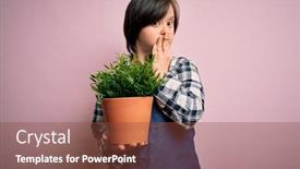  Presentation with down syndrome - Audience pleasing presentation consisting of young-down-syndrome-gardener-woman backdrop and a tawny brown colored foreground