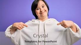  Presentation with down syndrome - Amazing PPT layouts having young-down-syndrome-sports-woman backdrop and a soft green colored foreground