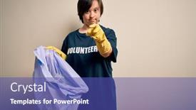  Presentation with down syndrome - Slide deck consisting of young-down-syndrome-volunteer-woman background and a ocean colored foreground