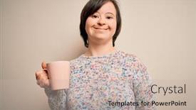  Presentation with down syndrome - Cool new theme with young-down-syndrome-woman-drinking backdrop and a mint green colored foreground