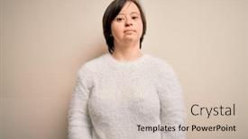  Presentation with down syndrome special education - Slides consisting of young-down-syndrome-woman-standing background and a soft green colored foreground